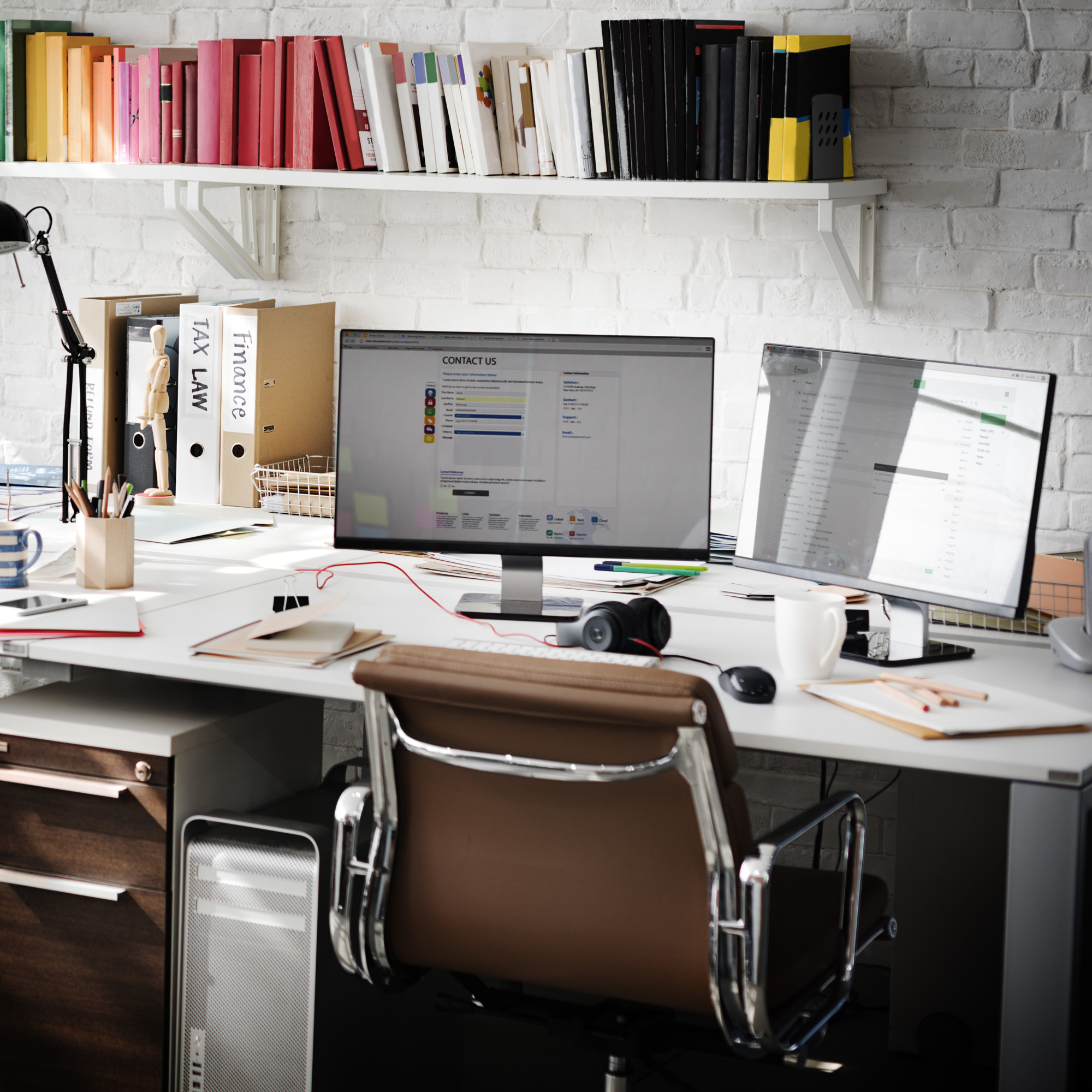 Contemporary Room Workplace Office Supplies Concept Contemporary Room Workplace Office Supplies Concept